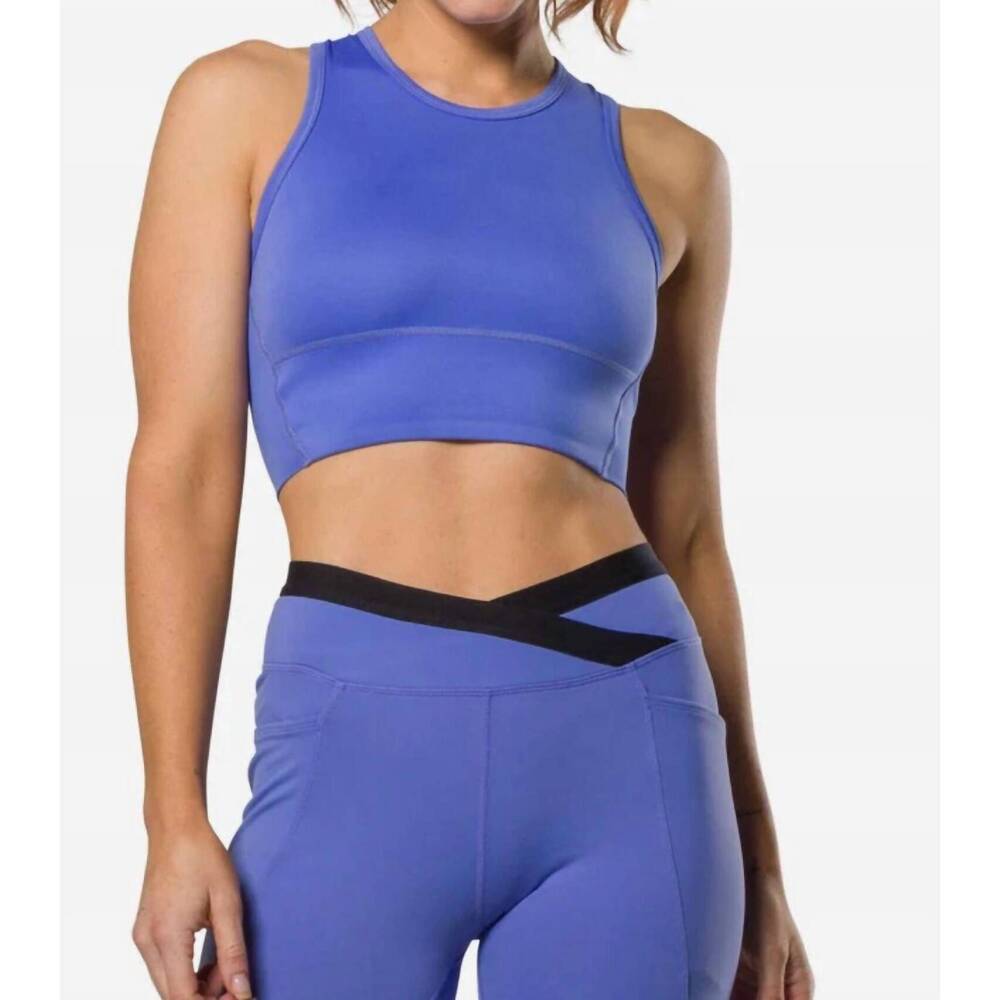 NEW NATHAN SPORTS interval crop top in baja purple
